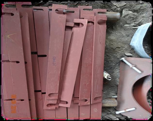 Fabricated ESP internal brackets and pins laid out at the works