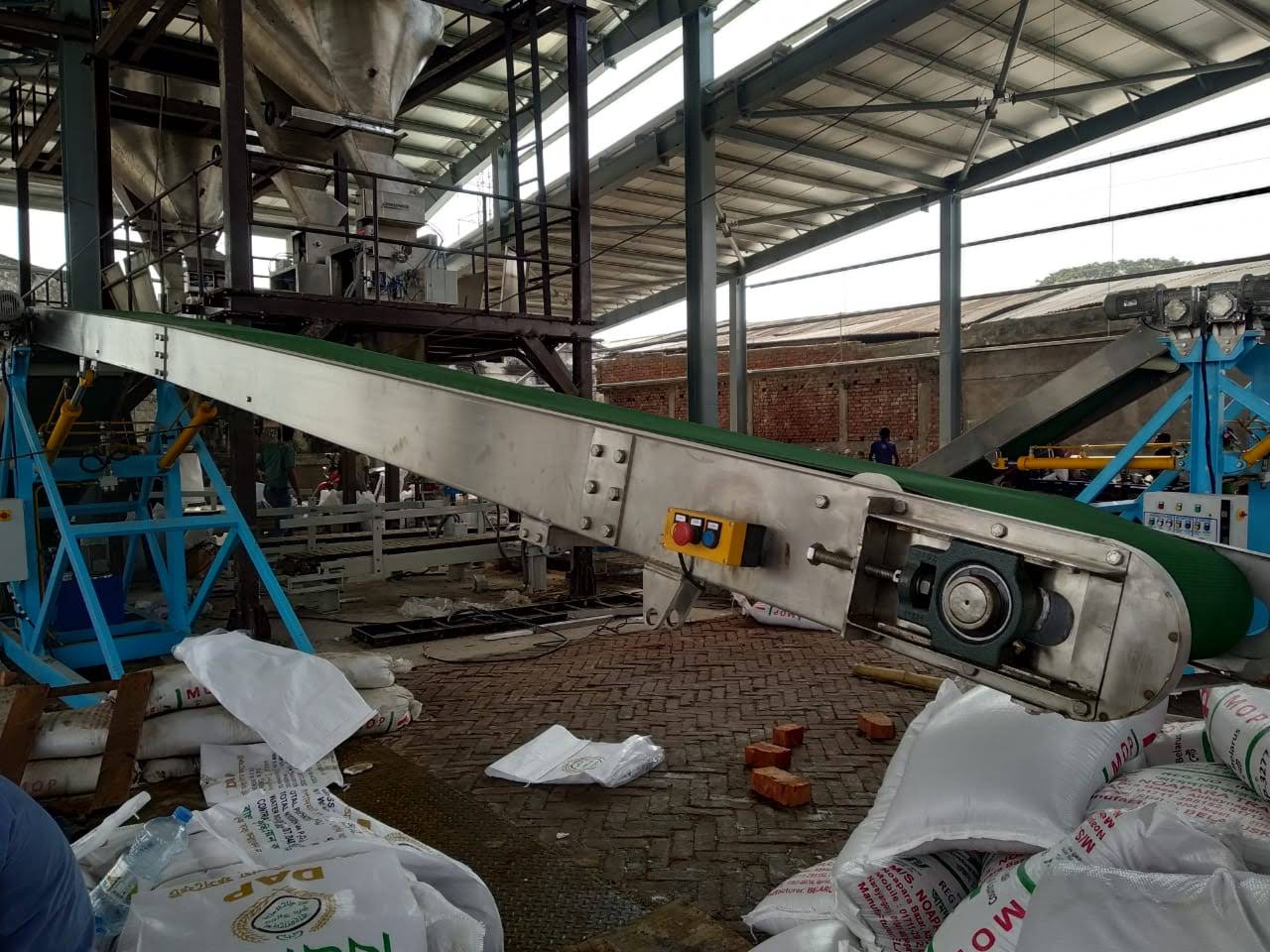 Control panel of an installed bagging line during commissioning