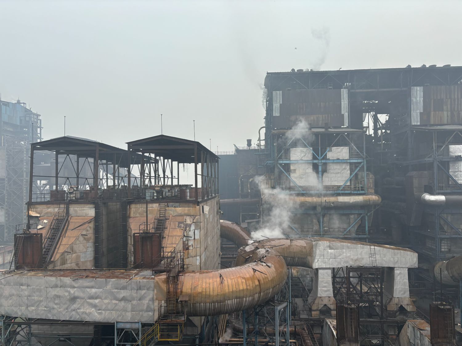 Ageing electrostatic precipitator casing and gas ducting in service at a process plant